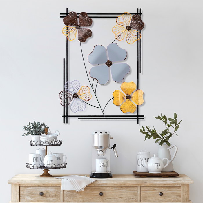 Wallity Accesorio Decorativo de Pared de Metal Hecho a Mano 50x70x4 cm